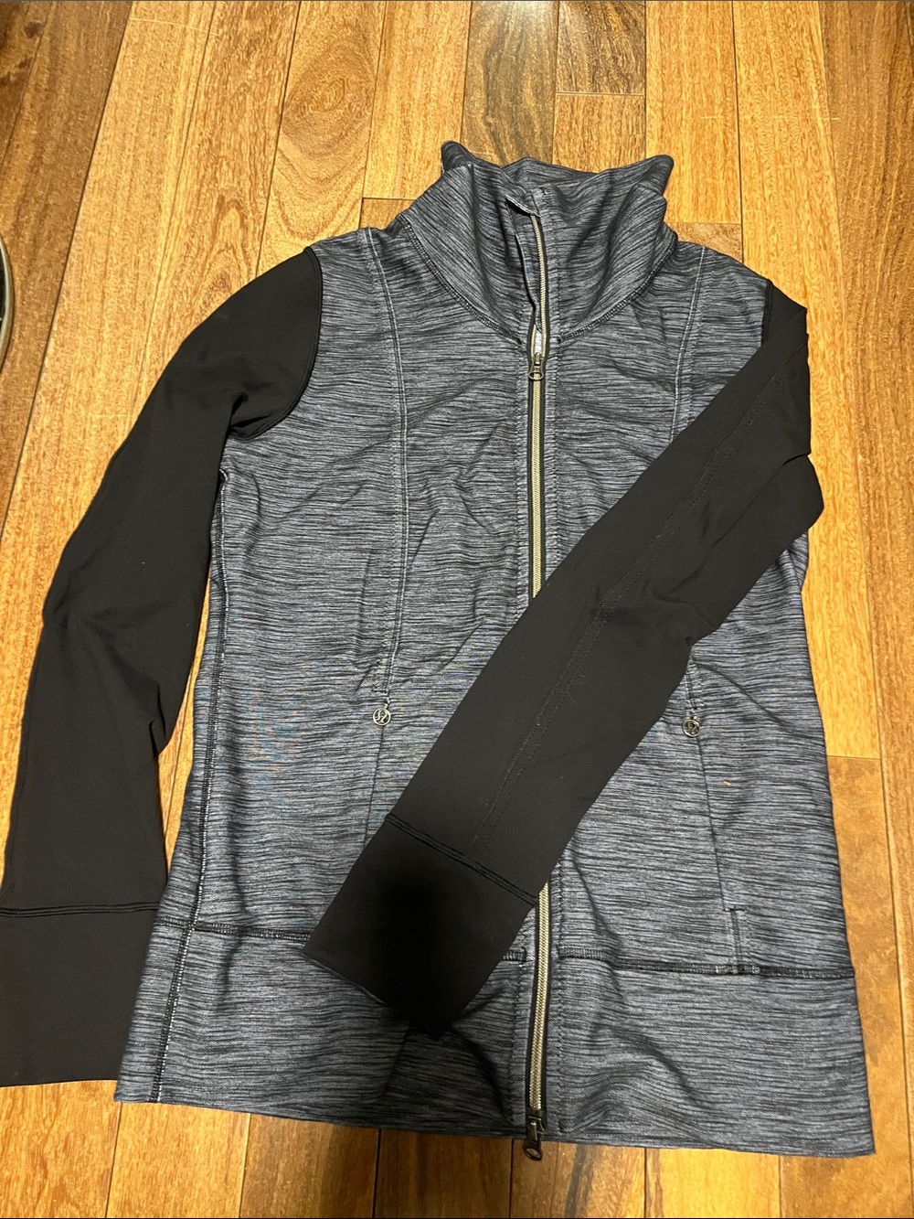 lululemon athletica Heather Gray and Black Full-Zip Jacket